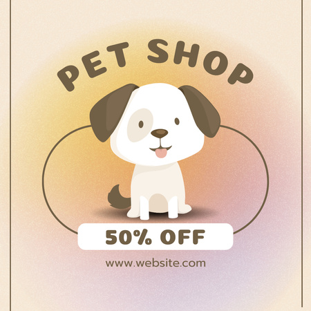 Pet Shop Discount Announcement Instagram AD Design Template
