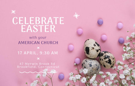 Celebrate Easter with Us and Create Lifelong Memories Invitation 4.6x7.2in Horizontal Design Template