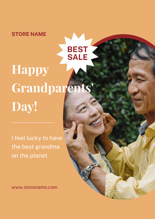 Grandparents Day Sale Announcement Poster Design Template