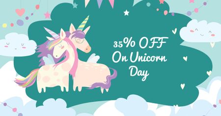 Unicorn Day Discount Offer Facebook AD Design Template