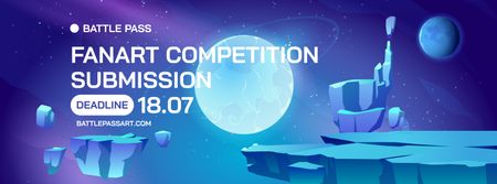Fanart Competition Announcement Facebook Video cover Modelo de Design