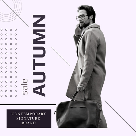 Fashion Sale Ad with Handsome Man Instagram Design Template