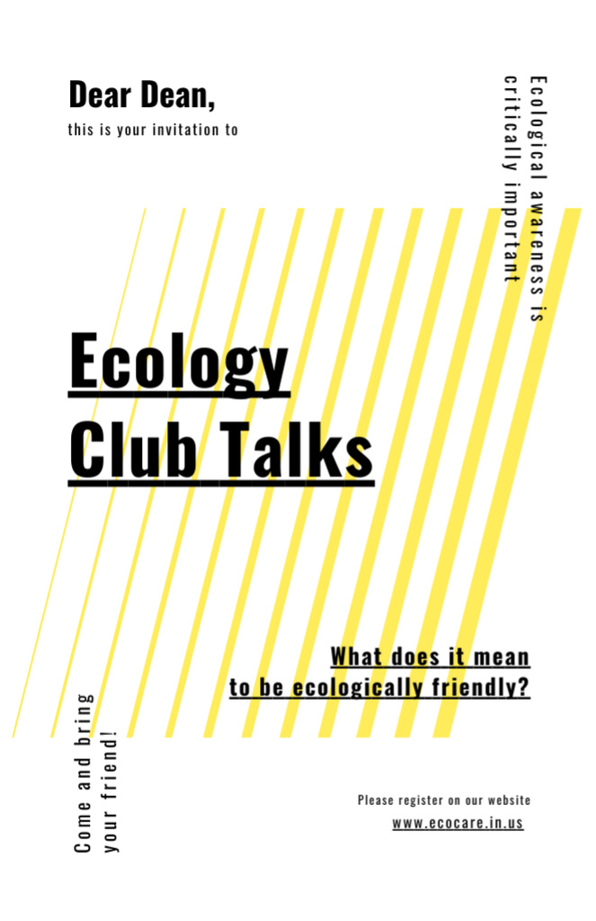 Eco Club On Geometric Lines Invitation 5.5x8.5in Šablona návrhu