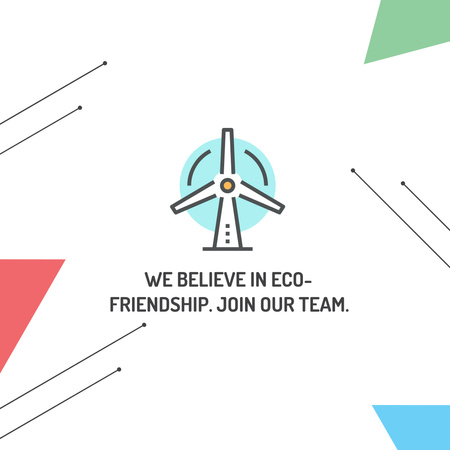 Conserve Energy Wind Turbine Icon Instagram AD Design Template