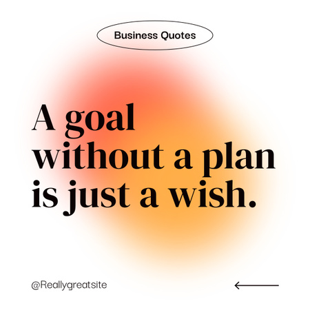 Ontwerpsjabloon van LinkedIn post van Motivational Quote about Business Goal