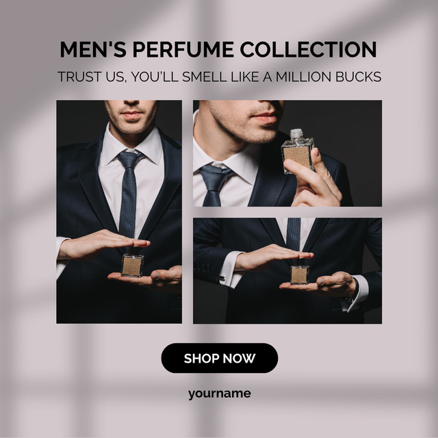 Ontwerpsjabloon van Instagram AD van Men's Perfume Collection Offer