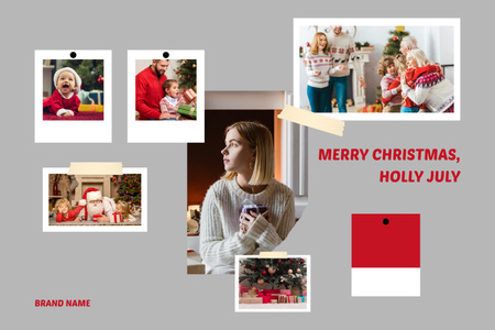  Happy Family Celebrating Christmas in July Mood Board Design Template
