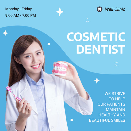 Ontwerpsjabloon van Instagram van Cosmetische tandheelkunde