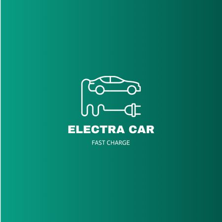 Modèle de visuel Transport Shop Ad with Electric Car - Logo