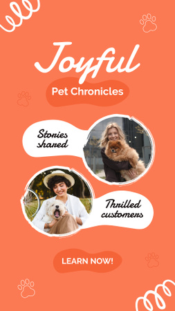 Pet Breeder Hakkında Neşeli Müşteri Geri Bildirimi Instagram Video Story Tasarım Şablonu