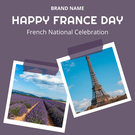 Ontwerpsjabloon van Instagram van gelukkige frankrijk dag