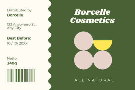 グリーンの自然化粧品製品を提供 Labelデザインテンプレート