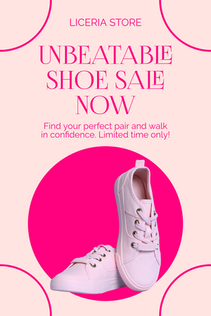 Szablon projektu Bezkonkurencyjna wyprzedaż różowych butów Pinterest