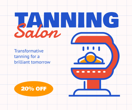 Discount on Tanning at Beauty Salon Facebook Design Template