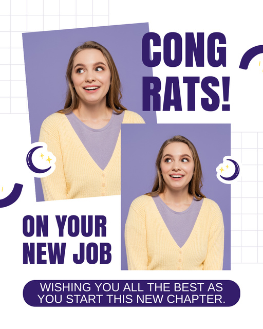 Ontwerpsjabloon van Instagram Post Vertical van Congrats on Your New Job