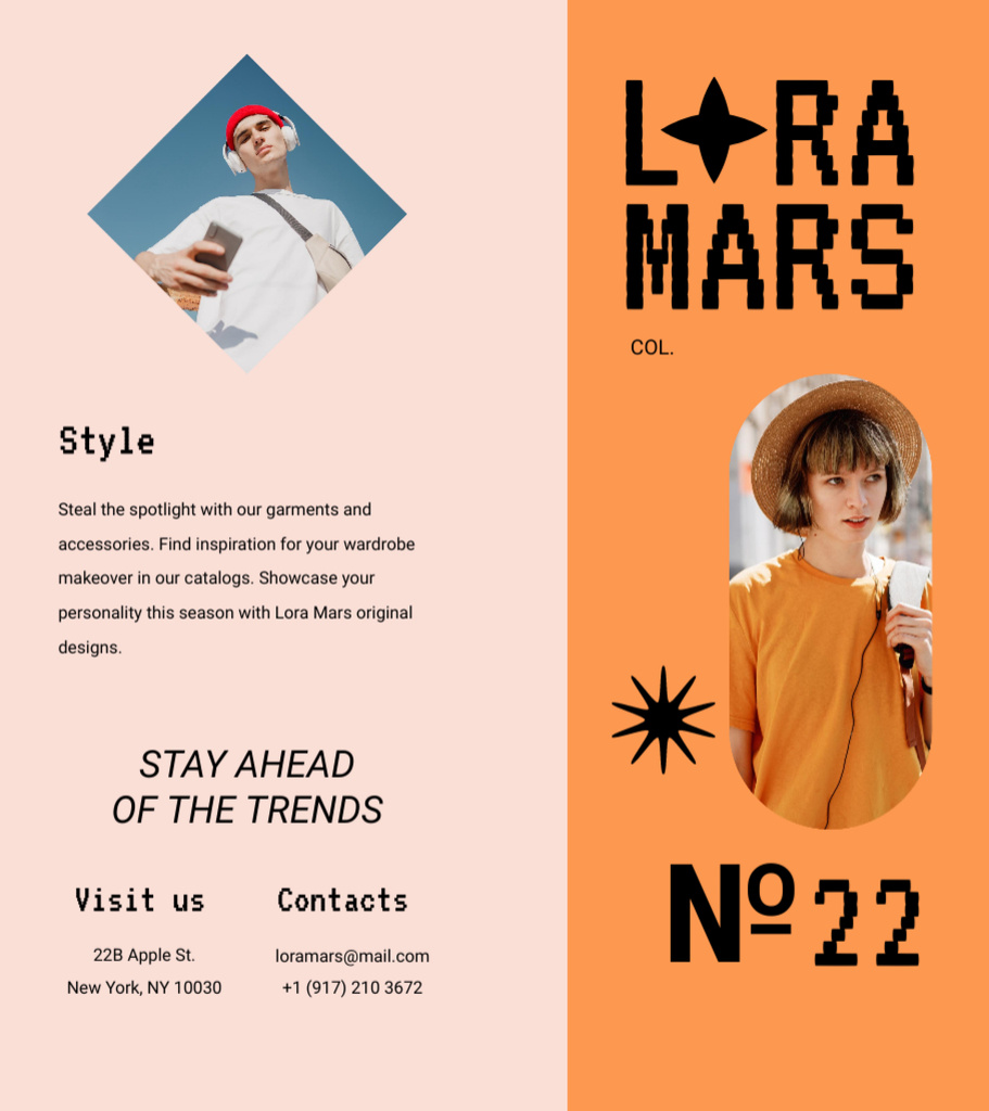 Template di design Trendy Youth Clothing Collection Brochure 9x8in Bi-fold