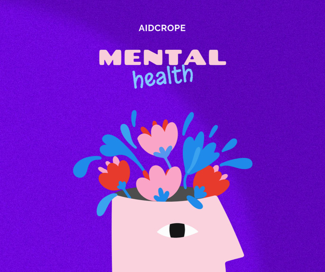 Psychological Help Program Ad with Creative Illustration Facebook tervezősablon