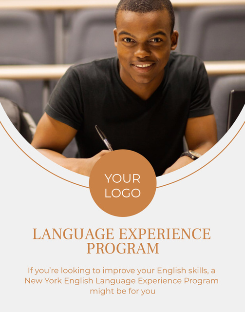 Foreign Language Learning Program Promotion Poster 22x28in Šablona návrhu