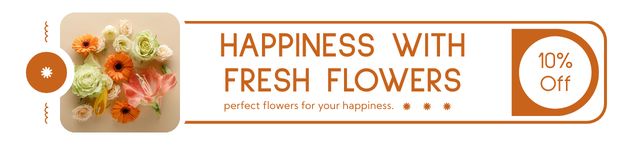 Discount on Fresh Flowers for Happiness Ebay Store Billboard Πρότυπο σχεδίασης