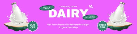 Platilla de diseño Daily Delivery of Natural Dairy Twitter