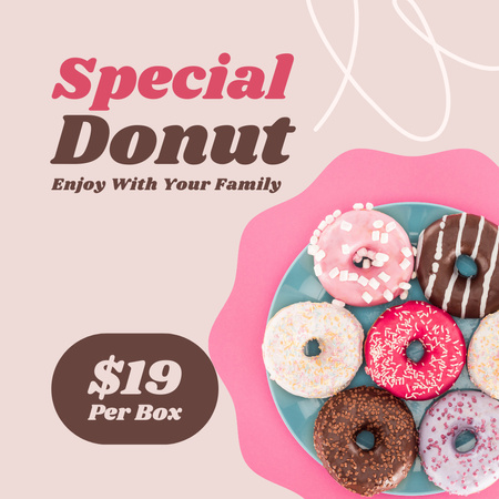 Special Discount on Box of Donuts Instagram Design Template
