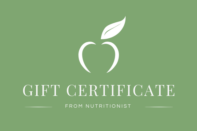 Plantilla de diseño de Responsive Dietitian Services Offer As Present In Green Gift Certificate 