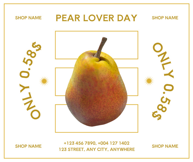Template di design Price of Day for Pear Lovers Facebook