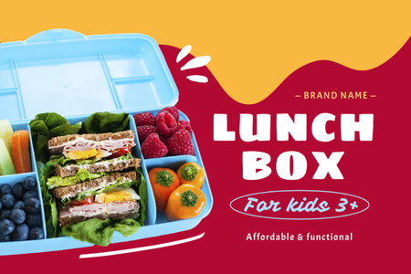 School Food Ad Label – шаблон для дизайну
