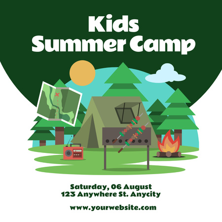Advertising of the Children's Country Camp Instagram Design Template