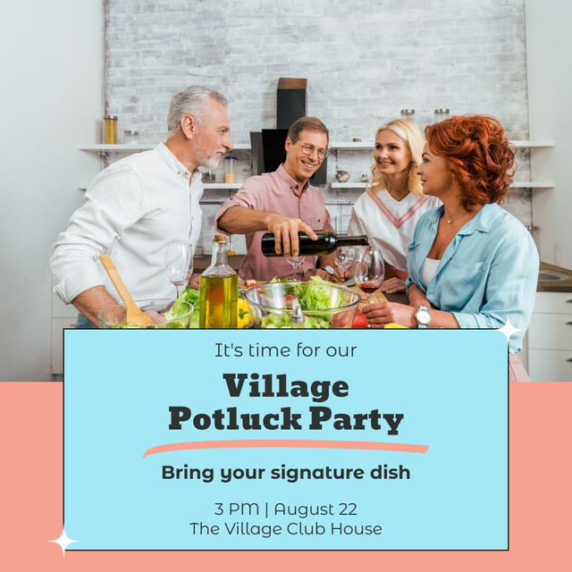 Country Potluck Party Announcement Instagram Design Template