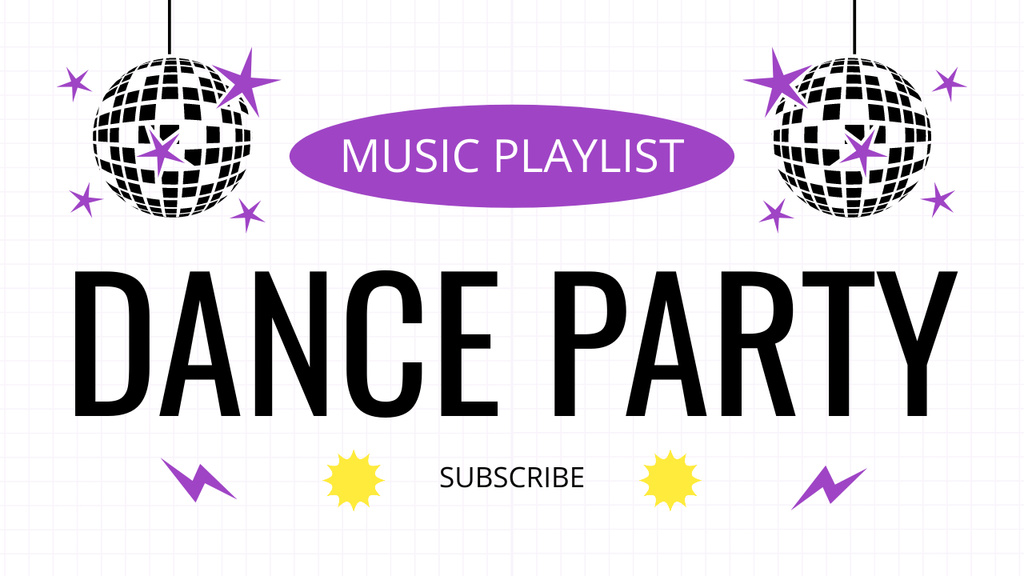 Modèle de visuel Ad of Music Playlist for Dance Party - Youtube Thumbnail