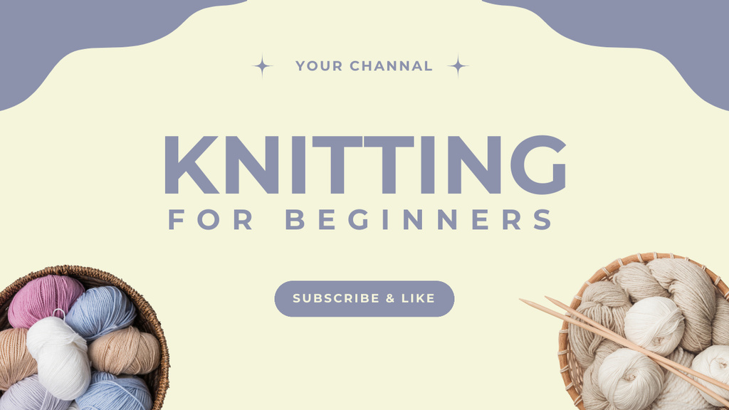 Knitting Basics for Beginners Youtube Thumbnail Πρότυπο σχεδίασης