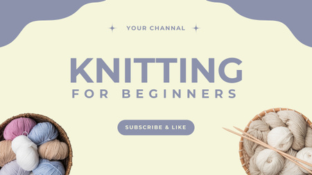 Knitting Basics for Beginners Youtube Thumbnail Design Template