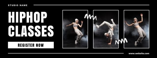 Modèle de visuel Hip Hop Classes Registration Announcement - Facebook cover
