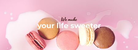 Bakery ad with Macaron cookies Facebook cover Design Template