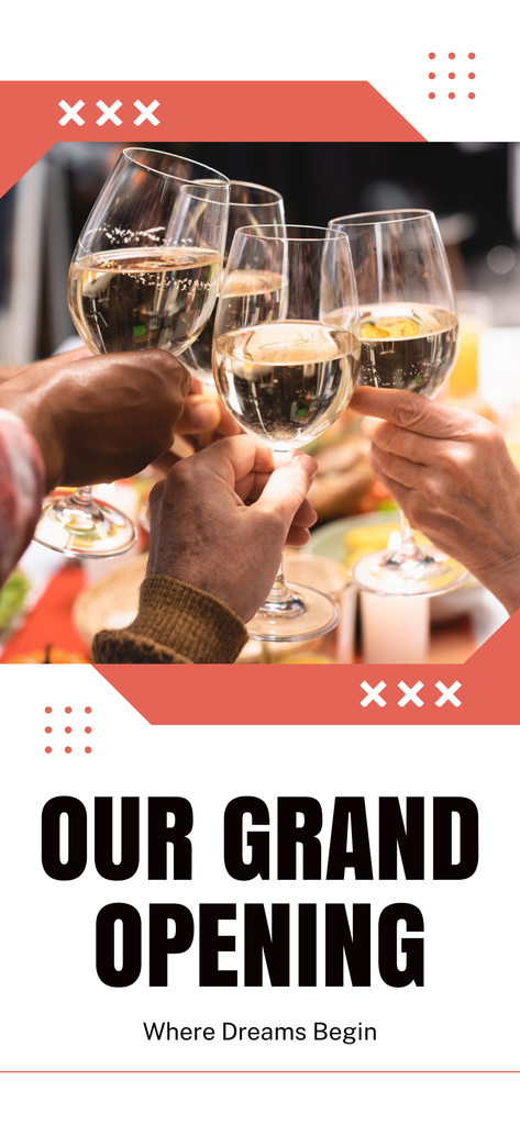 Celebrating Our Grand Opening With Champagne Snapchat Geofilter Šablona návrhu