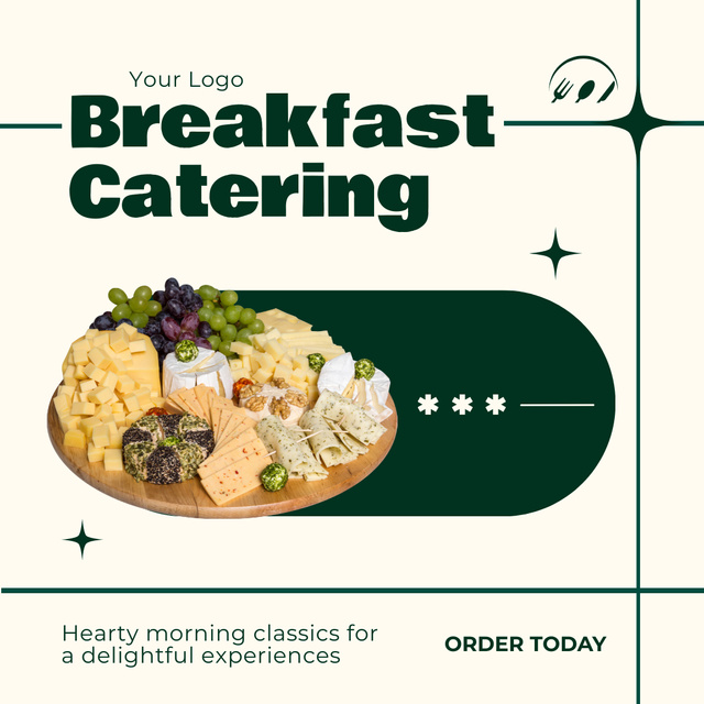 Classic Breakfast Catering Services Instagram AD Design Template