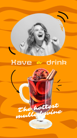 Autumn Mulled Wine in Glass Instagram Story Design Template