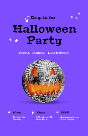 Platilla de diseño Halloween Party With Bright Pumpkin Invitation 5.5x8.5in