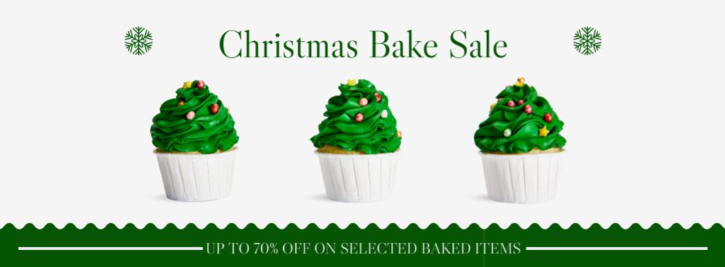 Christmas Cupcakes Sale Facebook cover Πρότυπο σχεδίασης