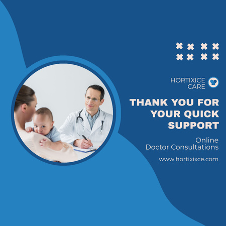 Offer of Online Doctor's Consultations with Baby Animated Post Design Template