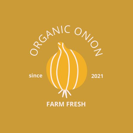 Fresh Onions from Farm Logo tervezősablon