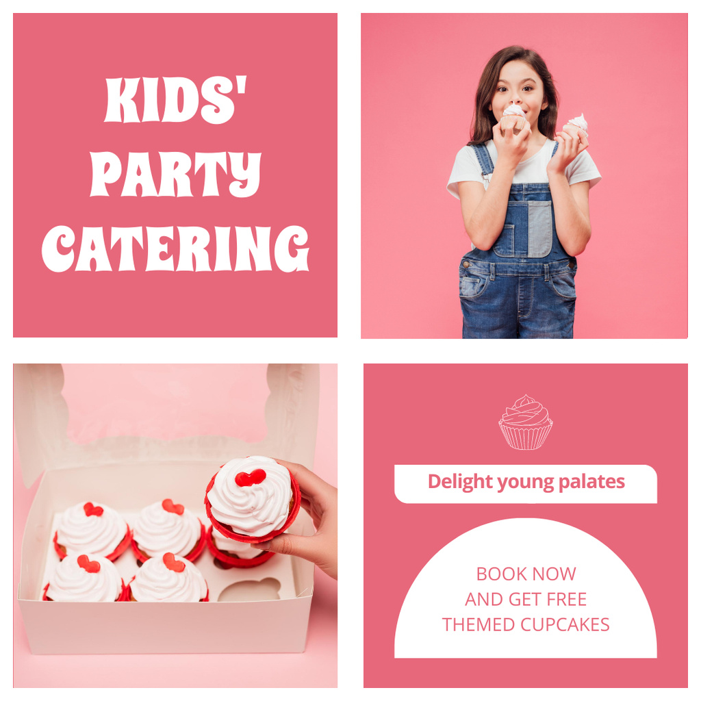 Advertising Catering Service for Children's Events Instagram ADデザインテンプレート