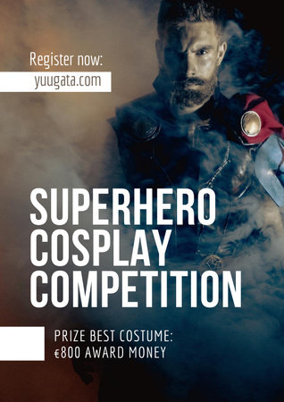 Superhero Cosplay Competition Event Announcement Poster Design Template
