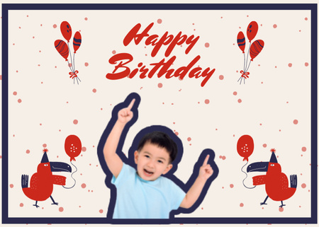 Cute Funny Birthday Greetings Postcard 5x7in Design Template