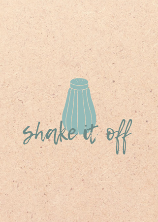 Funny Phrase with Salt Shaker Postcard 5x7in Vertical Design Template