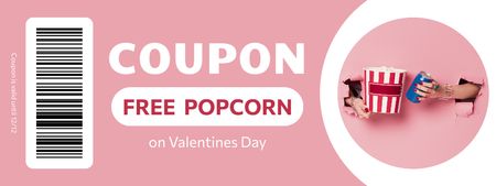 Template di design Cinema Popcorn gratis per San Valentino Coupon