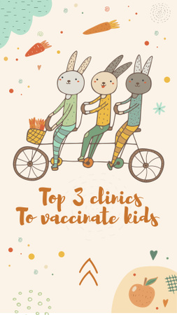 Clinic promotion with Bunnies on Bicycle Instagram Story Design Template
