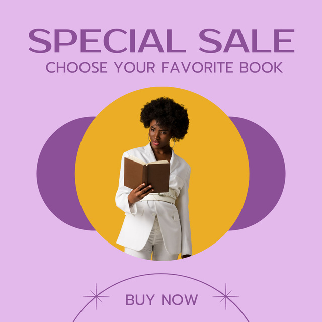Exclusive Bookshop Special Sale Offer For Literature Instagram – шаблон для дизайна