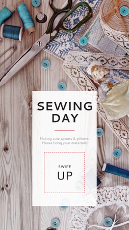 Ontwerpsjabloon van Instagram Story van Tools for Sewing on Table